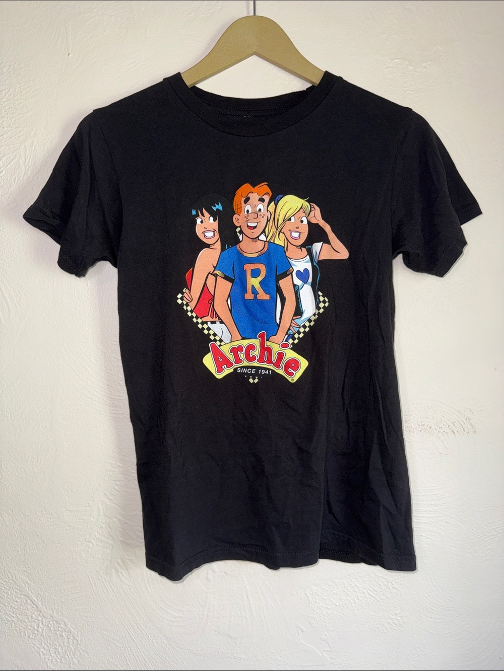 Archie Comics Betty Veronica Graphic T-Shirt Black Size Small